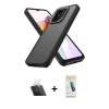 MARSİLYAN™- Redmi 12C Kılıf Atlas Form - Şeffaf Pasifik Cam Ekran Koruyucu + Kamera Lens Koruma Cam - SF