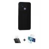 MARSİLYAN™- Redmi 12C Kılıf Çekirdek Yansıma - Siyah 3D Antistatik Cam Ekran Koruyucu + Kamera Lens Koruma Cam - SF