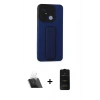 MARSİLYAN™- Redmi 12C Kılıf Çekirdek Yansıma - Siyah 6D Antistatik Mat Seramik Hayalet Nano Ekran Koruyucu + Kamera Lens Koruma Cam - SF