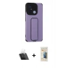 MARSİLYAN™- Redmi 12C Kılıf Çekirdek Yansıma - Siyah 6D Mat Seramik Hayalet Nano Ekran Koruyucu + Kamera Lens Koruma Cam - SF