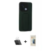 MARSİLYAN™- Redmi 12C Kılıf Çekirdek Yansıma - Siyah 6D Mat Seramik Hayalet Nano Ekran Koruyucu + Kamera Lens Koruma Cam - SF