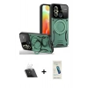 MARSİLYAN™- Redmi 12C Kılıf Kıvılcım Modern Serisi - Şeffaf Pasifik Cam Ekran Koruyucu + Kamera Lens Koruma Cam - SF