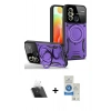 MARSİLYAN™- Redmi 12C Kılıf Kıvılcım Modern Serisi - Şeffaf Royal Nano Ekran Koruyucu + Kamera Lens Koruma Cam - SF