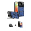 MARSİLYAN™- Redmi 12C Kılıf Kıvılcım Modern Serisi - Siyah 3D Antistatik Mat Seramik Nano Ekran Koruyucu + Kamera Lens Koruma Cam - SF