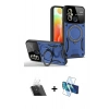 MARSİLYAN™- Redmi 12C Kılıf Kıvılcım Modern Serisi - Siyah 3D Antistatik Seramik Nano Ekran Koruyucu + Kamera Lens Koruma Cam - SF