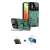 MARSİLYAN™- Redmi 12C Kılıf Kıvılcım Modern Serisi - Siyah 3D Antistatik Seramik Nano Ekran Koruyucu + Kamera Lens Koruma Cam - SF