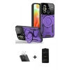 MARSİLYAN™- Redmi 12C Kılıf Kıvılcım Modern Serisi - Siyah 6D Antistatik Mat Seramik Hayalet Nano Ekran Koruyucu + Kamera Lens Koruma Cam - SF