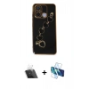 MARSİLYAN™- Redmi 12C Kılıf Nova Işık Prime - Siyah 3D Antistatik Seramik Nano Ekran Koruyucu + Kamera Lens Koruma Cam - SF
