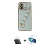 MARSİLYAN™- Redmi 12C Kılıf Nova Işık Prime - Siyah 3D Antistatik Seramik Nano Ekran Koruyucu + Kamera Lens Koruma Cam - SF