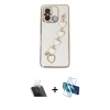 MARSİLYAN™- Redmi 12C Kılıf Nova Işık Prime - Siyah 3D Antistatik Seramik Nano Ekran Koruyucu + Kamera Lens Koruma Cam - SF