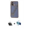 MARSİLYAN™- Redmi 12C Kılıf Nova Işık Prime - Siyah 3D Antistatik Seramik Nano Ekran Koruyucu + Kamera Lens Koruma Cam - SF