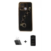 MARSİLYAN™- Redmi 12C Kılıf Nova Işık Prime - Siyah 6D Antistatik Mat Seramik Hayalet Nano Ekran Koruyucu + Kamera Lens Koruma Cam - SF