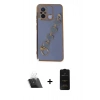 MARSİLYAN™- Redmi 12C Kılıf Nova Işık Prime - Siyah 6D Antistatik Mat Seramik Hayalet Nano Ekran Koruyucu + Kamera Lens Koruma Cam - SF
