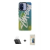 MARSİLYAN™- Redmi 12C Kılıf Siluet Çizgi Koleksiyonu - Siyah 6D Mat Seramik Hayalet Nano Ekran Koruyucu + Kamera Lens Koruma Cam - SF
