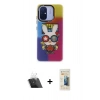 MARSİLYAN™- Redmi 12C Kılıf Siluet Çizgi Koleksiyonu - Siyah 6D Mat Seramik Hayalet Nano Ekran Koruyucu + Kamera Lens Koruma Cam - SF