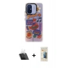 MARSİLYAN™- Redmi 12C Kılıf Siluet Çizgi Koleksiyonu - Siyah 6D Mat Seramik Hayalet Nano Ekran Koruyucu + Kamera Lens Koruma Cam - SF
