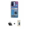 MARSİLYAN™- Redmi 12C Kılıf Siluet Çizgi Koleksiyonu - Siyah 6D Mat Seramik Hayalet Nano Ekran Koruyucu + Kamera Lens Koruma Cam - SF