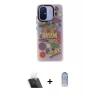 MARSİLYAN™- Redmi 12C Kılıf Siluet Çizgi Koleksiyonu - Siyah Joko Magic 5D Cam + Kamera Lens Koruma Cam - SF