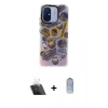 MARSİLYAN™- Redmi 12C Kılıf Siluet Çizgi Koleksiyonu - Siyah Joko Magic 5D Cam + Kamera Lens Koruma Cam - SF