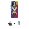 MARSİLYAN™- Redmi 12C Kılıf Siluet Çizgi Koleksiyonu - Siyah Joko Magic 5D Cam + Kamera Lens Koruma Cam - SF