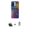 MARSİLYAN™- Redmi 12C Kılıf Siluet Çizgi Koleksiyonu - Siyah Joko Magic 5D Cam + Kamera Lens Koruma Cam - SF