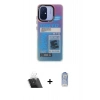 MARSİLYAN™- Redmi 12C Kılıf Siluet Çizgi Koleksiyonu - Siyah Joko Magic 5D Cam + Kamera Lens Koruma Cam - SF
