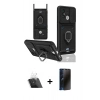 MARSİLYAN™- Redmi 12C Kılıf Vadi Form Prime - Siyah 3D Antistatik Hayalet Cam Ekran Koruyucu + Kamera Lens Koruma Cam - SF