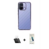 MARSİLYAN™- Redmi 12C Kılıf Vadi Minimal - Şeffaf Pasifik Cam Ekran Koruyucu + Kamera Lens Koruma Cam - SF