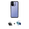 MARSİLYAN™- Redmi 12C Kılıf Vadi Minimal - Siyah 3D Antistatik Seramik Nano Ekran Koruyucu + Kamera Lens Koruma Cam - SF
