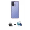 MARSİLYAN™- Redmi 12C Kılıf Vadi Minimal - Siyah 3D Antistatik Seramik Nano Ekran Koruyucu + Kamera Lens Koruma Cam - SF
