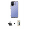 MARSİLYAN™- Redmi 12C Kılıf Vadi Minimal - Siyah 6D Mat Seramik Hayalet Nano Ekran Koruyucu + Kamera Lens Koruma Cam - SF