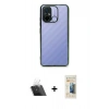 MARSİLYAN™- Redmi 12C Kılıf Vadi Minimal - Siyah 6D Mat Seramik Hayalet Nano Ekran Koruyucu + Kamera Lens Koruma Cam - SF
