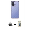 MARSİLYAN™- Redmi 12C Kılıf Vadi Minimal - Siyah 6D Mat Seramik Hayalet Nano Ekran Koruyucu + Kamera Lens Koruma Cam - SF
