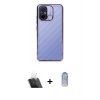 MARSİLYAN™- Redmi 12C Kılıf Vadi Minimal - Siyah Joko Magic 5D Cam + Kamera Lens Koruma Cam - SF