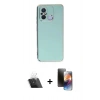 MARSİLYAN™- Redmi 12C Kılıf Yankı Serisi - Siyah 3D Antistatik Mat Seramik Nano Ekran Koruyucu + Kamera Lens Koruma Cam - SF