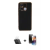 MARSİLYAN™- Redmi 12C Kılıf Yankı Serisi - Siyah 3D Antistatik Mat Seramik Nano Ekran Koruyucu + Kamera Lens Koruma Cam - SF