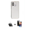 MARSİLYAN™- Redmi 12C Kılıf Yankı Serisi - Siyah 3D Antistatik Mat Seramik Nano Ekran Koruyucu + Kamera Lens Koruma Cam - SF