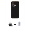 MARSİLYAN™- Redmi 12C Kılıf Yankı Serisi - Siyah Joko Magic 5D Cam + Kamera Lens Koruma Cam - SF