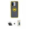 MARSİLYAN™- Redmi 12C Kılıf Yörünge Çizgi - Siyah 6D Mat Seramik Hayalet Nano Ekran Koruyucu + Kamera Lens Koruma Cam - SF
