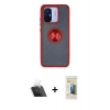 MARSİLYAN™- Redmi 12C Kılıf Yörünge Çizgi - Siyah 6D Mat Seramik Hayalet Nano Ekran Koruyucu + Kamera Lens Koruma Cam - SF
