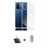 MARSİLYAN™- Redmi 12C Kılıf Zirve Doku - Siyah Joko Magic 5D Cam + Şeffaf Kamera Lens Koruma Cam