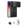 MARSİLYAN™- Redmi 13 4G Kılıf Ahenk Klasik - Şeffaf Pasifik Cam Ekran Koruyucu + Kamera Lens Koruma Cam - SF