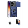MARSİLYAN™- Redmi 13 4G Kılıf Ahenk Klasik - Siyah 3D Antistatik Mat Seramik Nano Ekran Koruyucu + Kamera Lens Koruma Cam - SF