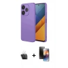 MARSİLYAN™- Redmi 13 4G Kılıf Ahenk Serisi - Siyah 3D Antistatik Mat Seramik Nano Ekran Koruyucu + Kamera Lens Koruma Cam - SF