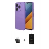 MARSİLYAN™- Redmi 13 4G Kılıf Ahenk Serisi - Siyah 6D Antistatik Mat Seramik Hayalet Nano Ekran Koruyucu + Kamera Lens Koruma Cam - SF