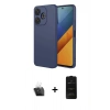 MARSİLYAN™- Redmi 13 4G Kılıf Ahenk Serisi - Siyah 6D Antistatik Mat Seramik Hayalet Nano Ekran Koruyucu + Kamera Lens Koruma Cam - SF