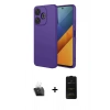 MARSİLYAN™- Redmi 13 4G Kılıf Ahenk Serisi - Siyah 6D Antistatik Mat Seramik Hayalet Nano Ekran Koruyucu + Kamera Lens Koruma Cam - SF