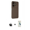 MARSİLYAN™- Redmi 13 4G Kılıf Eksen Form Prime - Şeffaf Pasifik Cam Ekran Koruyucu + Kamera Lens Koruma Cam - SF