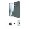 MARSİLYAN™- Redmi 13 4G Kılıf Eksen Form Prime - Şeffaf Pasifik Cam Ekran Koruyucu + Kamera Lens Koruma Cam - SF