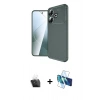 MARSİLYAN™- Redmi 13 4G Kılıf Eksen Form Prime - Siyah 3D Antistatik Seramik Nano Ekran Koruyucu + Kamera Lens Koruma Cam - SF